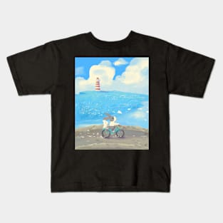 Morning Bike Ride Kids T-Shirt